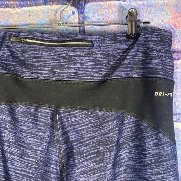 Nike Dry Fit Woman’s Activewear Leggings Blue Black Large - Picture 8 of 8